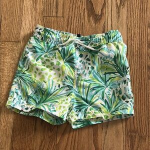 Tropical Green and White Swim Shorts